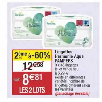Migros Lingettes harmonie aqua pampers offre