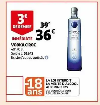 Auchan Vodka ciroc offre