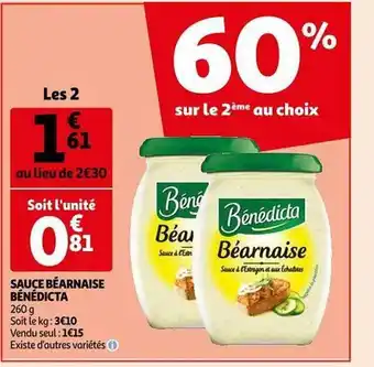 Auchan Sauce béarnaise bénédicta offre