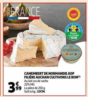 Auchan Camembert de normandie aop filière auchan cultivons le bon offre