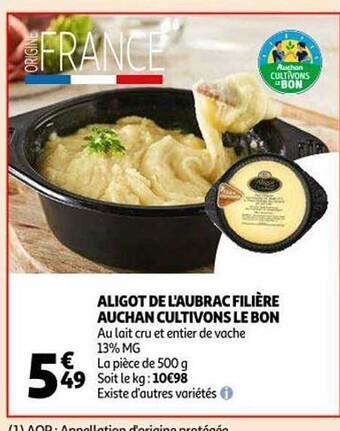 Auchan Aligot de l'aubrac filière auchan cultivons le bon offre