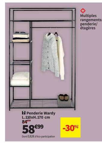 Conforama Penderie wardy l.110xh.170 cm offre