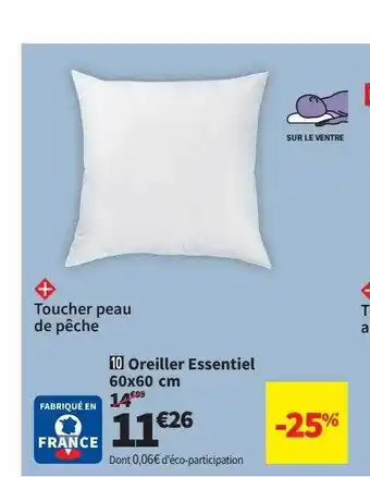 Oreiller essentiel 60 x 60 cm