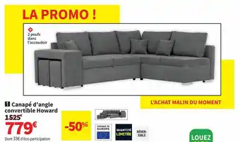 Conforama Canapé d'angle convertible howard offre