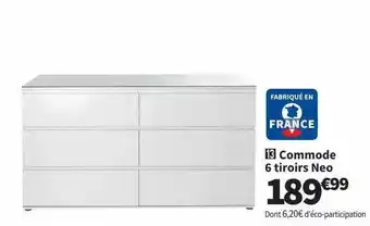 Conforama Commode 6 tiroirs neo offre