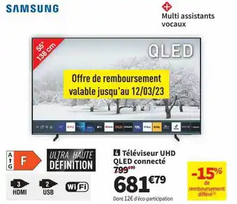 Téléviseur uhd qled connecté samsung