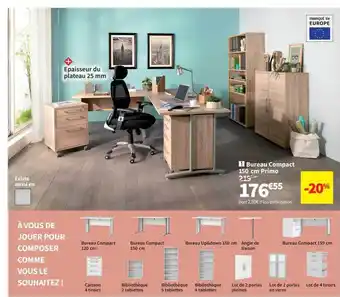 Conforama Bureau compact 150 cm primo offre