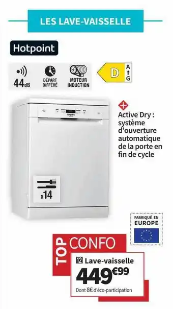Conforama Lave-vaisselle hotpoint offre