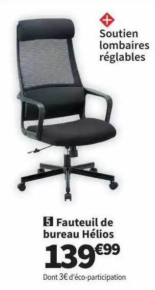 Conforama Fauteuil de bureau hélios offre