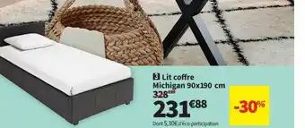 Conforama Lit coffre michigan 90 x 190 cm offre
