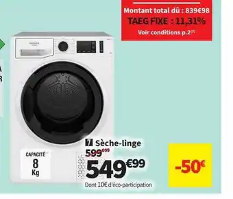 Conforama Sèche-linge offre