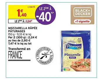 Intermarché Mozzarella râpée pâturages offre