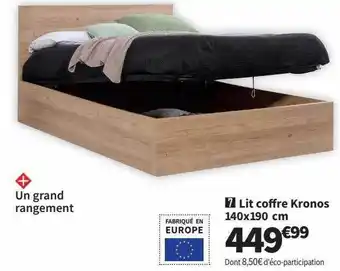 Conforama Lit coffre kronos 140 x 190 cm offre