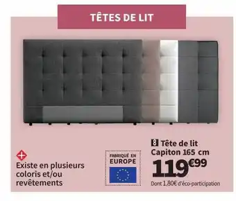 Conforama Tête de lit capiton 165 cm offre