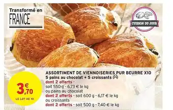 Intermarché Assortiment de viennoiseries pur beurre x10 offre