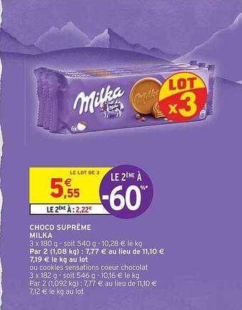 Intermarché Choco suprême milka offre