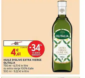 Intermarché Huile d'olive extra vierge olitalia offre