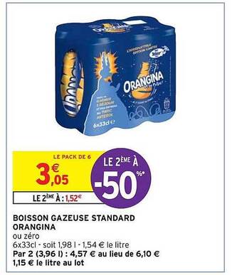 Intermarché Boisson gazeuse standard orangina offre