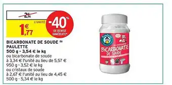 Intermarché Bicarbonate de soude paulette offre
