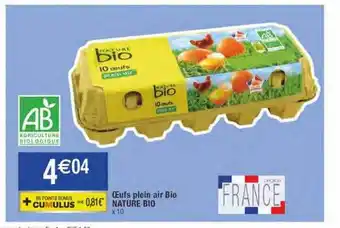 Migros Œufs plein air bio nature bio offre