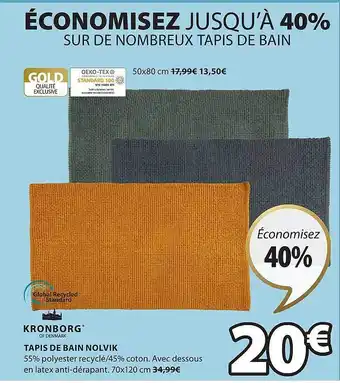 JYSK Tapis de bain nolvik kronborg offre