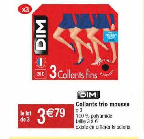 Collant mousse dim hot sale