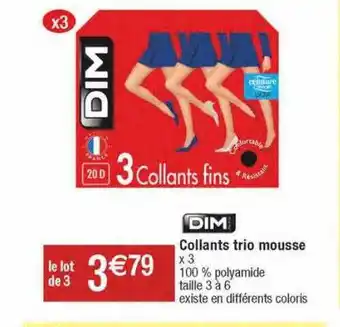 Migros Collants trio mousse dim offre