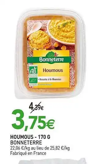 naturéO Houmous bonneterre - 170 g offre