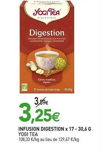 naturéO Infusion digestion x 17 - 30,6 g yogi tea offre