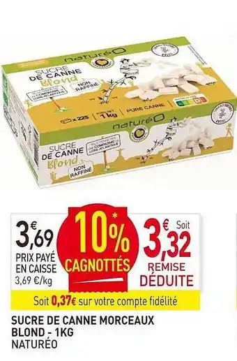 naturéO Sucre de canne morceaux blond - 1 kg naturéo offre