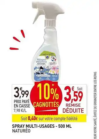 naturéO Spray multi-usages - 500 ml naturéo offre