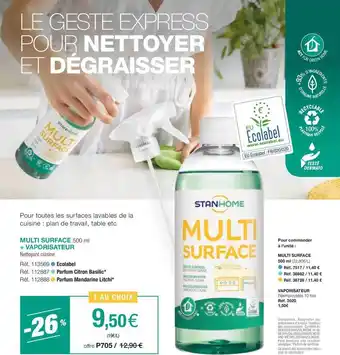 Multi surface + vaporisateur stanhome