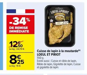Carrefour Cuisse de lapin à la moutarde(n) loeul et piriot offre