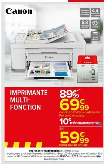Carrefour Imprimante multifonction offre