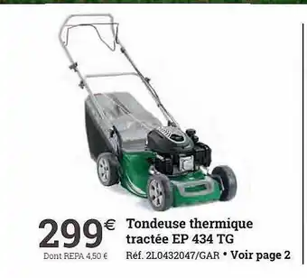 Espace emeraude Tondeuse thermique tractée ep 434 tg offre