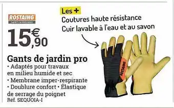 Espace emeraude Gants de jardin pro rostaing offre