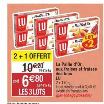 Migros La paille d'or aux fraises et fraises des bois lu offre