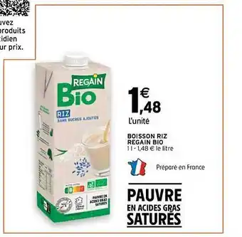 Intermarché Contact Boisson riz regain bio offre