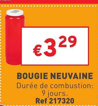 Trafic Bougie neuvaine offre