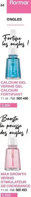 Stanhome Calcium gel vernis gel calcium fortifiant, max growth vernis stimulateur de croissance offre