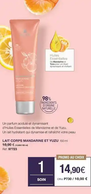 Stanhome Lait corps mandarine et yuzu kiotis paris offre