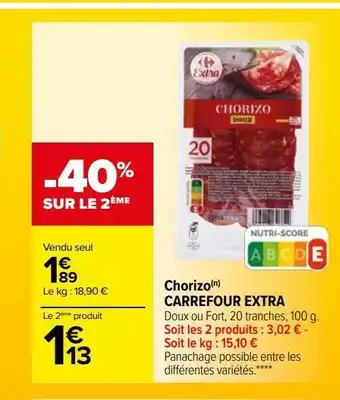 Carrefour Chorizo(n) carrefour extra offre