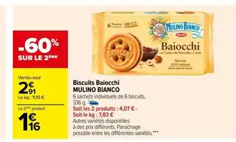 Carrefour Biscuits baiocchi mulino bianco offre