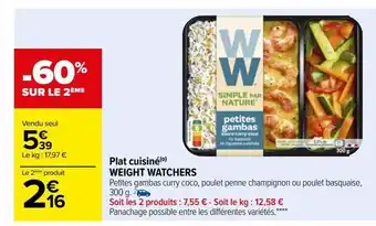 Carrefour Plat cuisiné(o) weight watchers offre