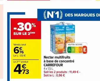 Carrefour Nectar multifruits à base de concentré carrefour offre