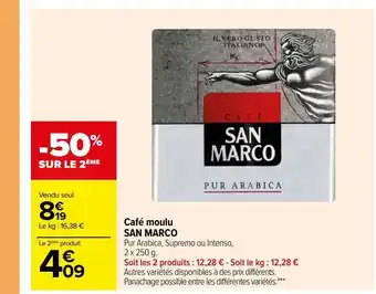 Carrefour Café moulu san marco offre
