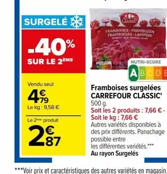 Carrefour Framboises surgelées carrefour classic' offre