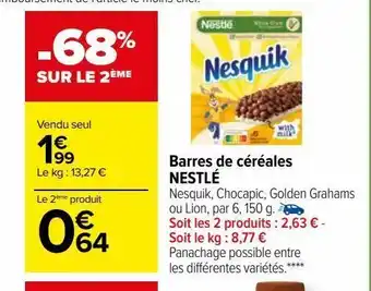 Barres de céréales nestlé