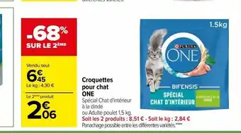 Carrefour Croquettes pour chat one offre