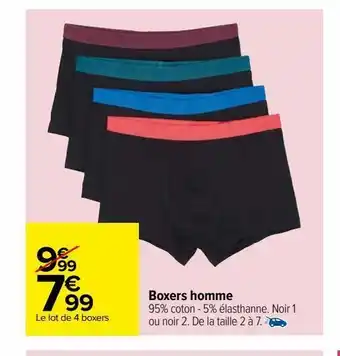 Carrefour Boxers homme offre